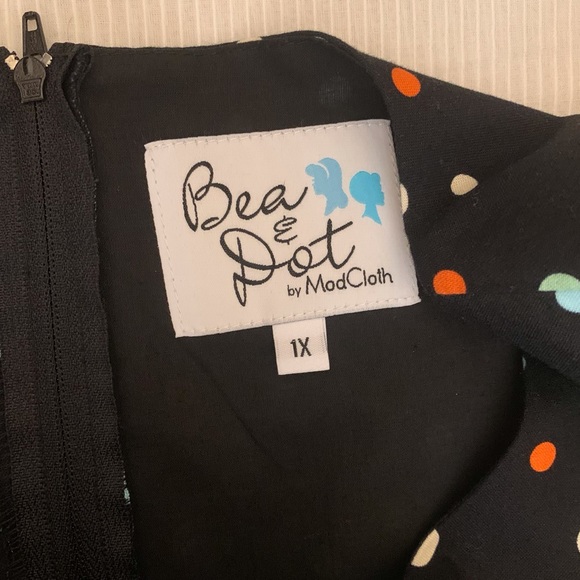 ⭐️NEW PRICE⭐️NWOT Cotton Dress w/Polka Dots by Bea & Dot - ModCloth PLUS SIZE 1X - Picture 4 of 12